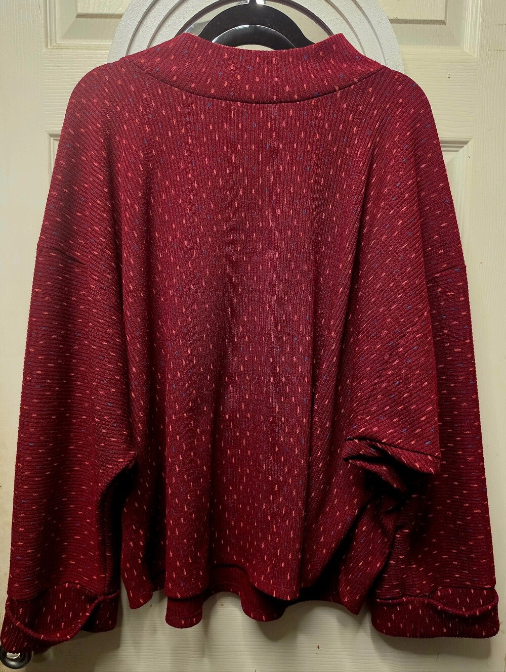 Free People Burgundy Speckled Knit Sweater